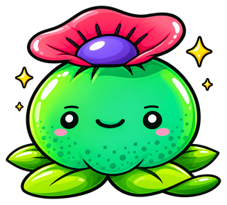 La mascota de Avalon Magic Plants, un cactus sonriente
